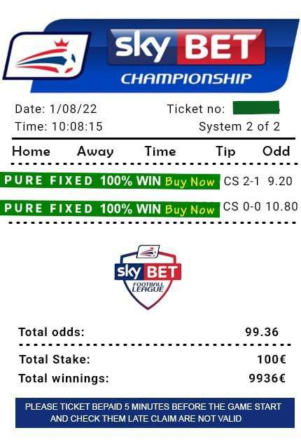 Skybet Fixed Ticket 1/8/2022