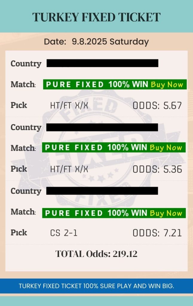 100% sure fixed matches winning accumulator tips for guaranteed betting wins.