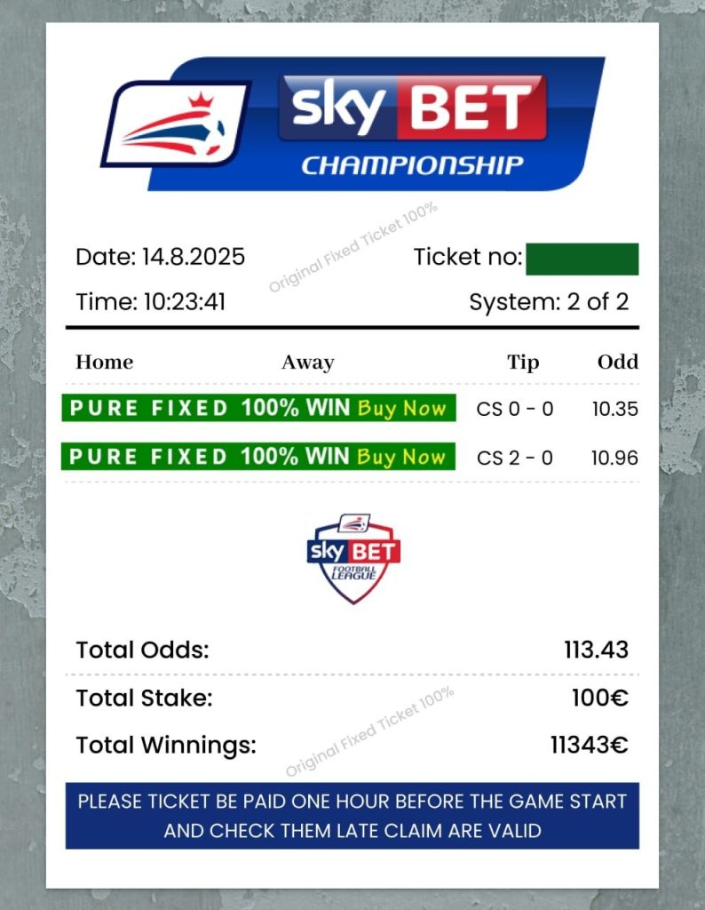 Guaranteed fixed matches with 100% risk-free football betting predictions